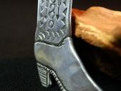 Atq Navajo Arrows Stapmed IngotSilver Boot Shape Pin c.1930～