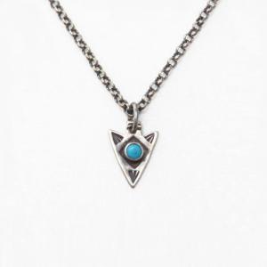 Atq Small Arrowhead Shape Top w/Turquoise Necklace  c.1930～