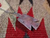 Atq T-bird Shape Fob w/Gem Green Turquoise Necklace  c.1930～