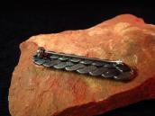 Vintage Twisted Silver Small PinBrooch w/Turquoise