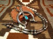 Vintage Bench Made Silver Bead Necklace w/Casted Naja c.1950