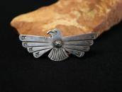Atq Concho Applique & Stamped Thunderbird Silver Pin c.1930～