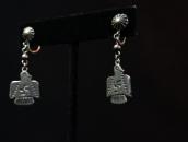 Antique 卍 Stamped Thunderbird Silver Dangle Earring  c.1930