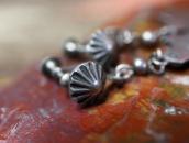 Antique 卍 Stamped Thunderbird Silver Dangle Earring  c.1930