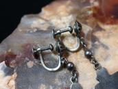 Antique 卍 Stamped Thunderbird Silver Dangle Earring  c.1930