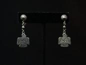 Antique 卍 Stamped Thunderbird Silver Dangle Earring  c.1930