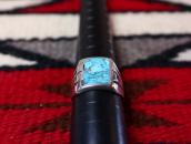 Vintage Navajo Cast Silver Men's Ring w/Turquoise  c.1965～