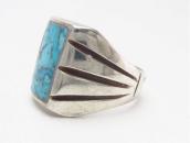 Vintage Navajo Cast Silver Men's Ring w/Turquoise  c.1965～