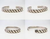 Vintage Navajo Bias Filed Heavy Ingot Silver Cuff  c.1950～　1