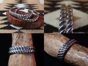 Vintage Navajo Bias Filed Heavy Ingot Silver Cuff  c.1950～　1