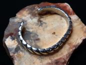 Vintage Navajo Bias Filed Heavy Ingot Silver Cuff  c.1950～　1