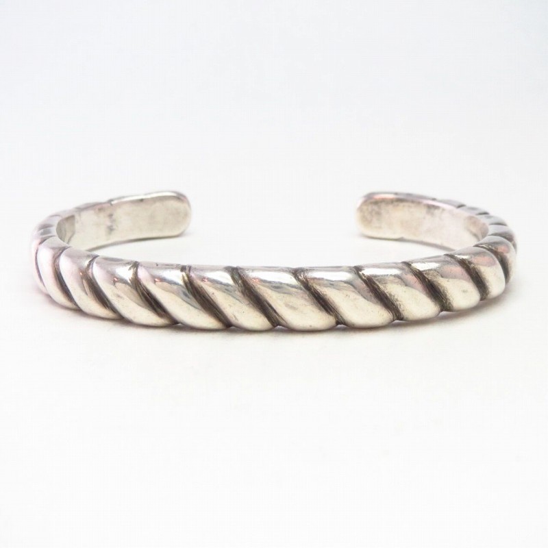 Vintage Navajo Bias Filed Heavy Ingot Silver Cuff  c.1950～　2