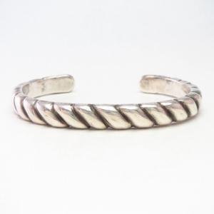 Vintage Navajo Bias Filed Heavy Ingot Silver Cuff  c.1950～　2