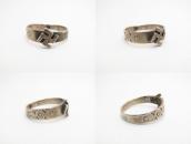 Antique 卍 Whirling Log Patched Narrow Silver Ring  c.1930