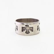 Vtg 【BELL TRADING POST】Thunderbird Stamped Band Ring c.1940～