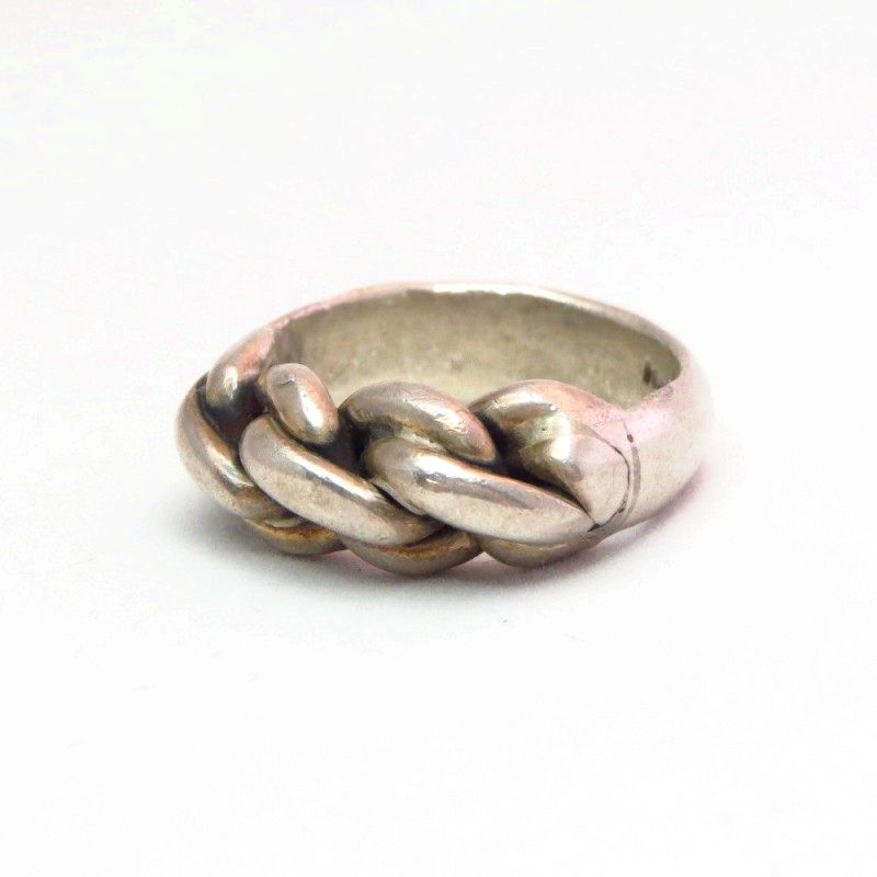 Vintage Braided Silver Wire Heavy Men's Ring  c.1950～