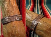 Antique Navajo 卍 Stamped Ingot Silver Cuff Bracelet c.1920～