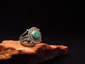 Antique Navajo Drilled Turquoise Silver Ring  c.1925～