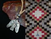 Antique Navajo Stamped Thunderbird Shape Fob Necklace c.1920