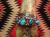 Vintage Stamped Ingot Silver Cuff Bracelet  c.1940