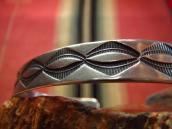 Vintage Stamped Ingot Silver Cuff Bracelet  c.1940