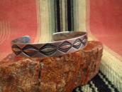 Vintage Stamped Ingot Silver Cuff Bracelet  c.1940