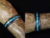 Vintage Zuni or Navajo Turquoise Inlay Silver Cuff  c.1945～