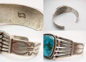 Vintage SplitWire Cuff Bracelet w/Gem Grade Turquoise c.1940