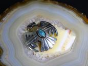 Attr.to【Ted Wadsworth】Hopi T-Bird Pin w/Gem Turquoise c.1960