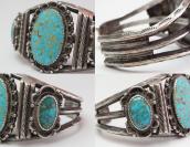 【UITA15】 Antique Navajo Cuff Bracelet w/#8 Turquoise c.1935～