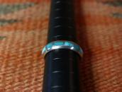 Vintage Zuni Turquoise Inlay Men's Silver Ring  in 1965