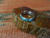 Vintage Zuni Turquoise Inlay Men's Silver Ring  in 1965