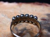 Vinatge Zuni Turquoise & Silver Drops Row Worn Ring  c.1955～