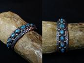 Vintage Navajo High Grade Lone Mt. Turquoise Row Cuff c.1950