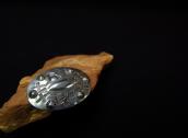 Atq Repouse & Thunderbird Stamped Silver Concho Pin  c.1930～