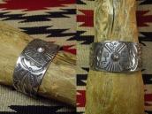 Antique Thunderbird Applique Ingot Silver Wide Cuff  c.1920～