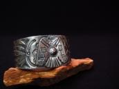 Antique Thunderbird Applique Ingot Silver Wide Cuff  c.1920～