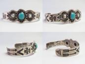 Atq 卍 Thunderbird Stamped Silver Cuff Bracelet w/TQ  c.1920～