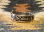 Atq 卍 Thunderbird Stamped Silver Cuff Bracelet w/TQ  c.1920～