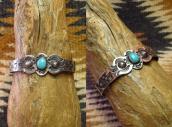 Atq 卍 Thunderbird Stamped Silver Cuff Bracelet w/TQ  c.1920～