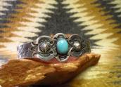 Atq 卍 Thunderbird Stamped Silver Cuff Bracelet w/TQ  c.1920～