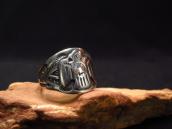 Atq Thunderbird Applique Worn Silver Cigar Band Ring c.1920～