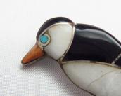 Zuni Vintage Channel Inlay Penguin Shape Pin  c.1930～