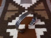 【NAVAJO GUILD】Vtg Chiseled Ingot Silver Cuff Bracelet c.1950