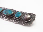 Atq Navajo Hi-Grade Turquoise Row Ingot Silver Pin c.1930～