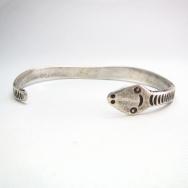 Antique Snake Shape Ingot Silver Cuff Bracelet  c.1920