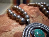 Antique Bench Made Silver Bead Necklace w/Small Naja  c.1940