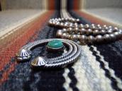 Antique Bench Made Silver Bead Necklace w/Small Naja  c.1940