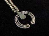 Antique Bench Made Silver Bead Necklace w/Small Naja  c.1940