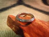 Vintage Navajo Stamped Triangle Wire Silver Ring  c.1930～
